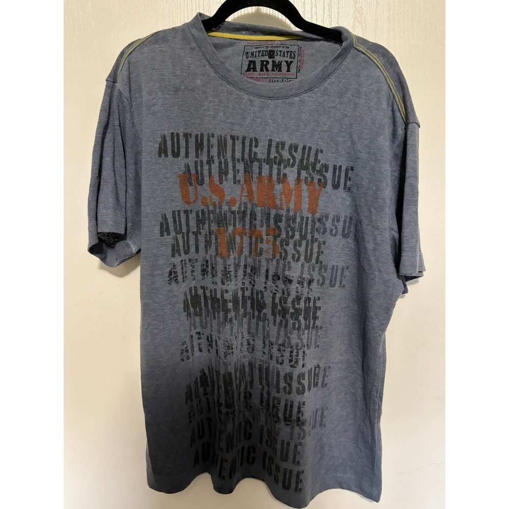 US Army Mens Graphic T-Shirt Blue Authentic Issue XL 1775 Short Sleeve